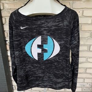 Nike black burnout material boat neck top